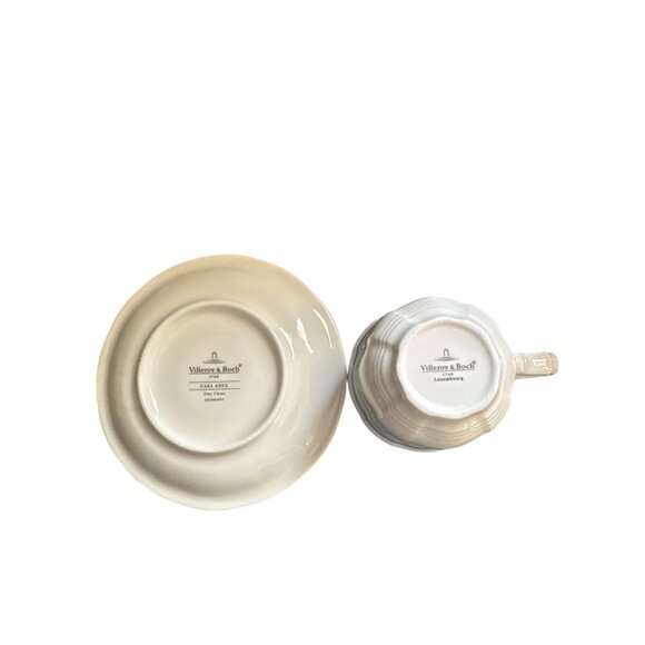 Villeroy & Boch Luxembourg Blue & White Porcelain Teacup & Saucer Set - Picture 4 of 4